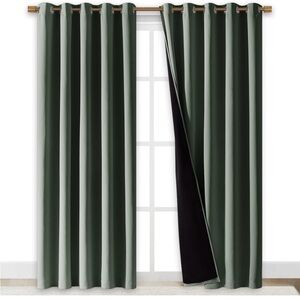 NICETOWN Dark Mallard Curtains, 2 Pieces, 70" Wide Each Panel, 84” length)
